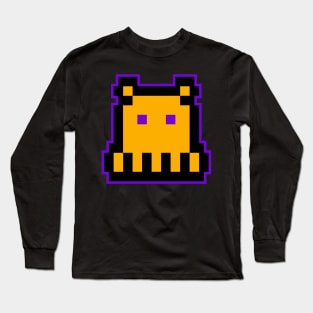 Yellow Cute Alien Gaming 8 Bit Long Sleeve T-Shirt